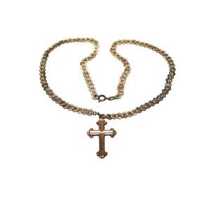 c1920s German Gothic Book Chain necklace with Cross